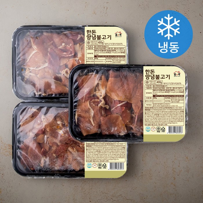 홈스쿡 한돈 양념불고기 (냉동), 400g, 3팩 대표 이미지 - 돼지불고기 추천