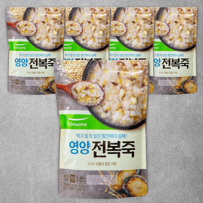 풀무원 영양 전복죽, 450g, 5개 대표 이미지 - 닭죽 추천