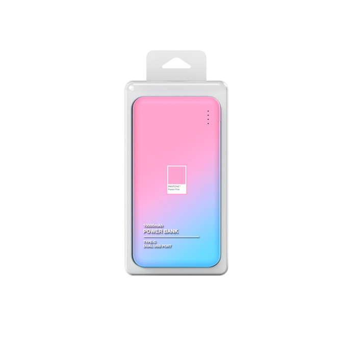 PANTONE 고속충전 보조배터리 10000mAh 멀티단자, P-10000, 핑크 대표 이미지 - 노트북 보조배터리 추천