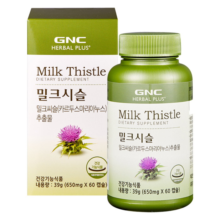 GNC 밀크시슬 실리마린 650mg, 60캡슐, 1개 대표 이미지 - 간 영양제 추천