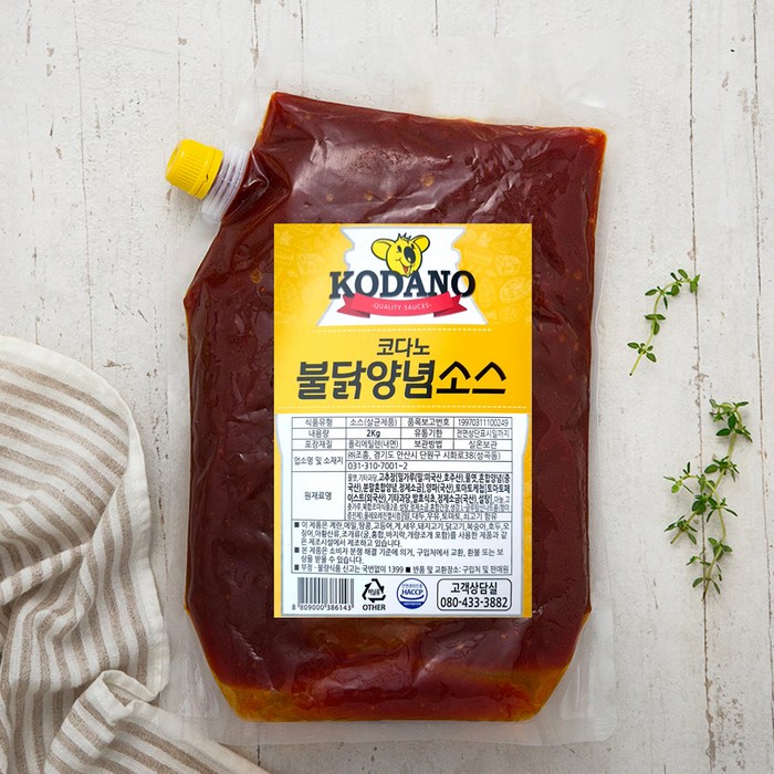 코다노 불닭양념 소스, 2kg, 1개 대표 이미지 - 코다노 소스 추천