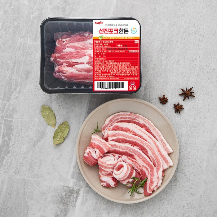 선진포크 한돈 1등급이상 삼겹살 구이용 (냉장), 1kg, 1팩 대표 이미지 - 꽃삼겹 추천
