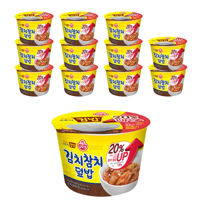 오뚜기 맛있는 오뚜기 컵밥 김치참치덮밥, 310g, 12개 대표 이미지 - 오뚜기 컵밥 추천