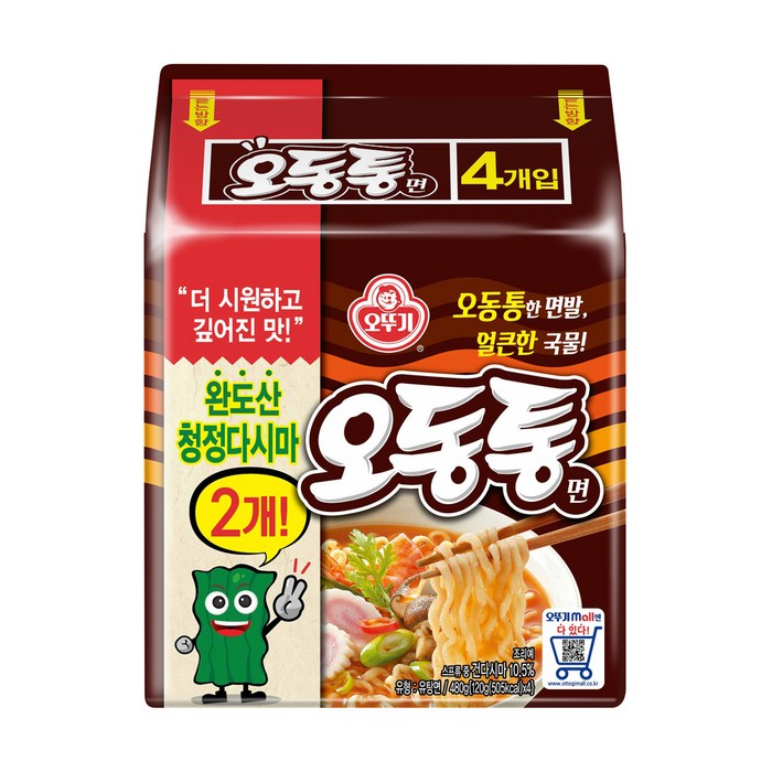 오뚜기 오동통면 120g, 4개 대표 이미지 - 프리미엄 라면 추천