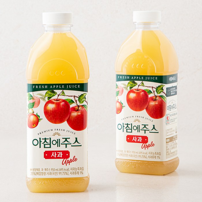 서울우유 아침에주스 사과, 950ml, 2개 대표 이미지 - 상큼한 과일 추천