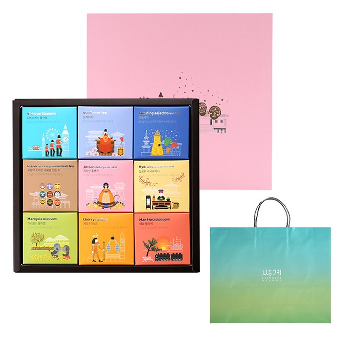 쌍계명차 월드티 컬렉션 선물세트 + 쇼핑백, 9종, 1세트 대표 이미지 - 쌍계명차 추천