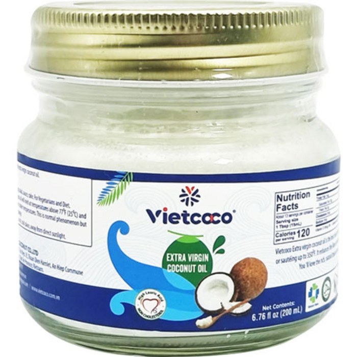 vietcoco 비정제 저온압착 엑스트라버진 코코넛오일, 1개, 200ml 대표 이미지 - 온팬 추천