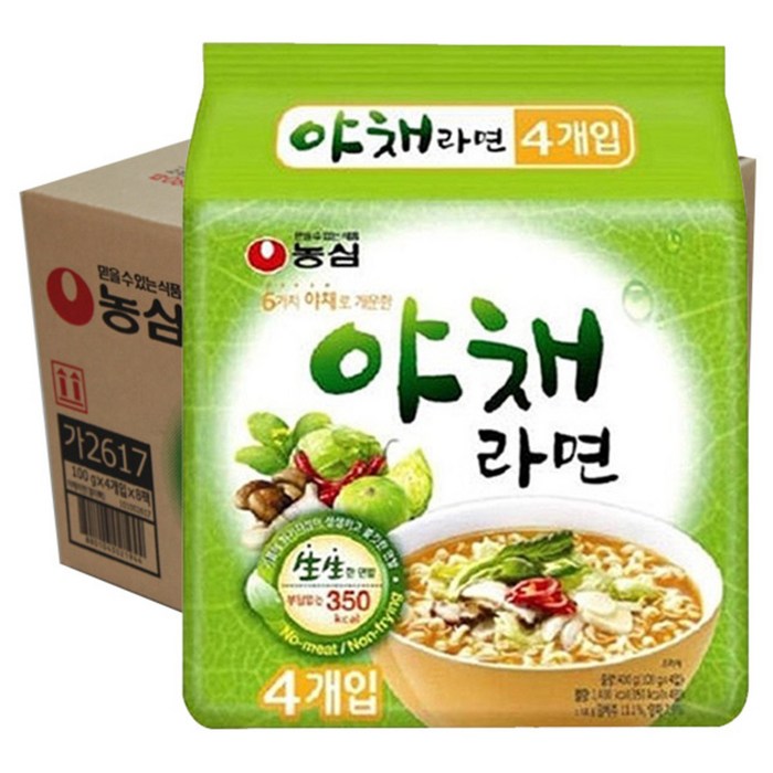 농심 야채라면 100g, 32개 대표 이미지 - 채식라면 추천