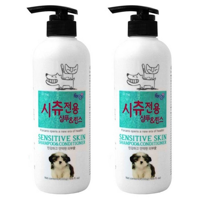 포켄스 시츄 전용 샴푸앤린스, 550ml, 2개입 대표 이미지 - 강아지 린스 컨디셔너 추천