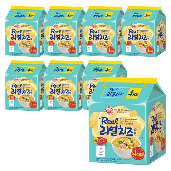 오뚜기 리얼치즈라면 135g, 32개 대표 이미지 - 프리미엄 라면 추천