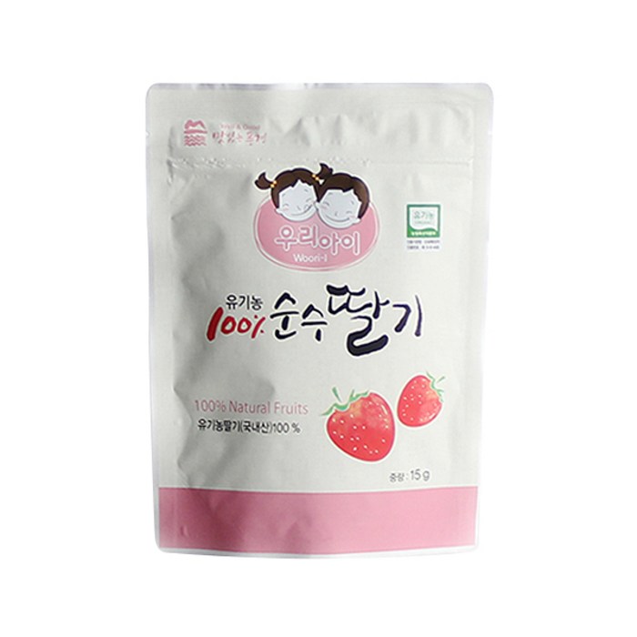 맛있는풍경 유기농 100% 순수딸기 15g, 1개 대표 이미지 - 건조 딸기 추천