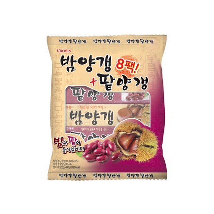 크라운 밤양갱 50g x 4p + 팥양갱 50g x 4p, 1세트 대표 이미지 - 양갱 추천