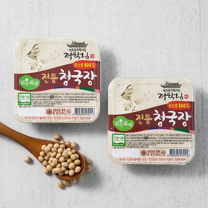 맑은물에 정학님 전통 청국장, 160g, 2개 대표 이미지 - 청국장 추천