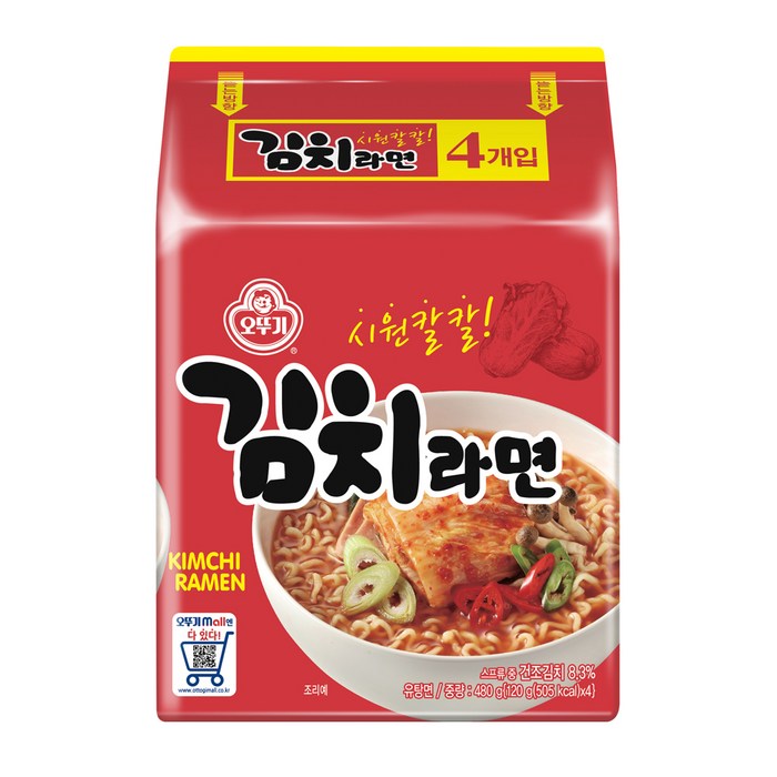 오뚜기 김치라면 멀티 120g, 4개 대표 이미지 - 프리미엄 라면 추천