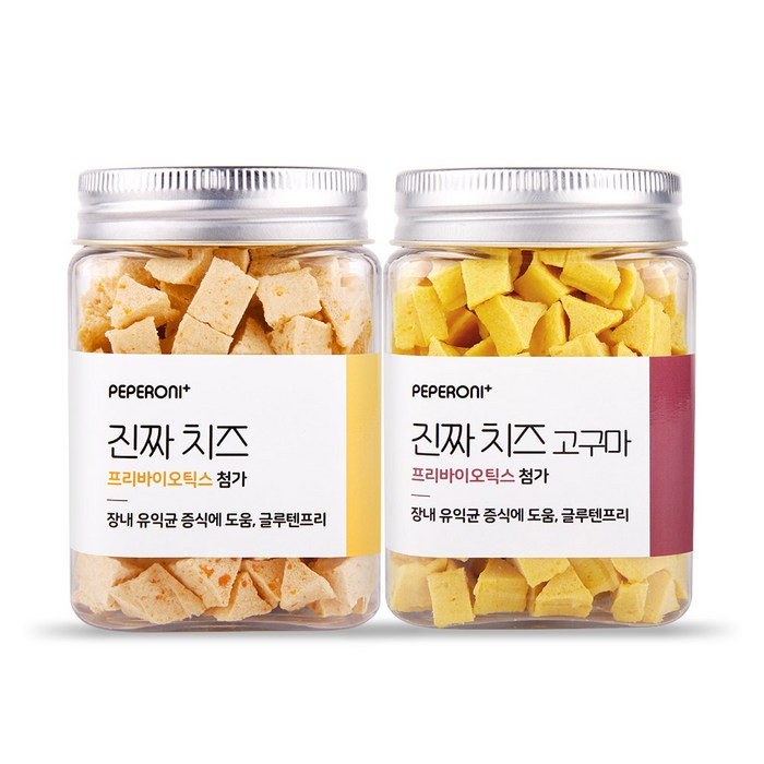 페페로니 프리바이오틱스 반려동물 간식 2종 세트, 치즈, 치즈 + 고구마 혼합맛, 1세트 대표 이미지 - 강아지 고구마 추천