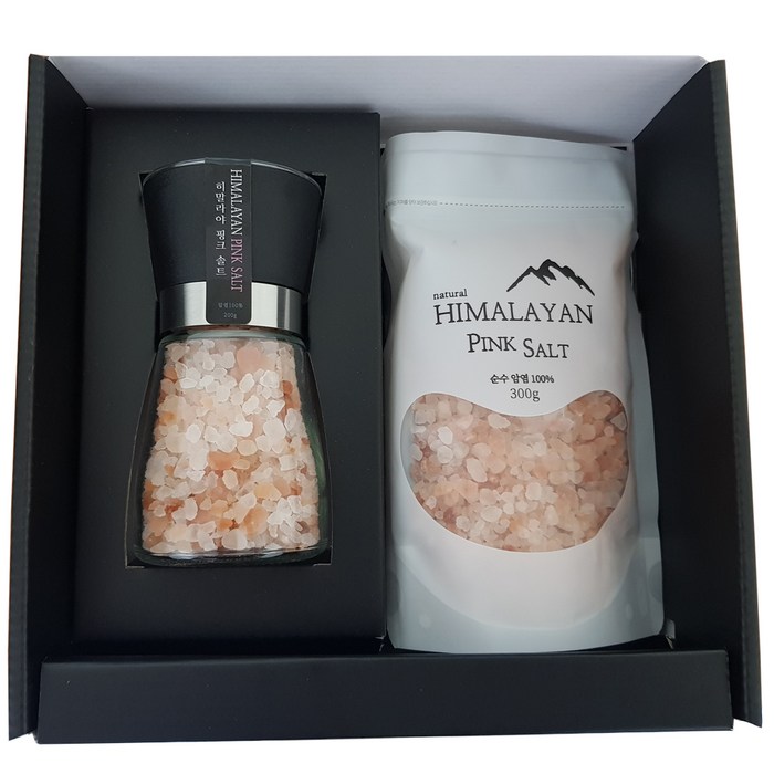 히말라야 핑크소금 그라인더 200g + 지퍼백 300g, 선물세트1번 대표 이미지 - 히말라야 핑크솔트 추천