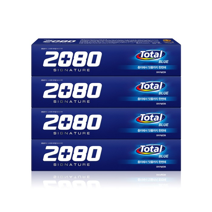 애경 2080 시그니처 토탈블루 치약, 150g, 4개 대표 이미지 - 2080 치약 추천