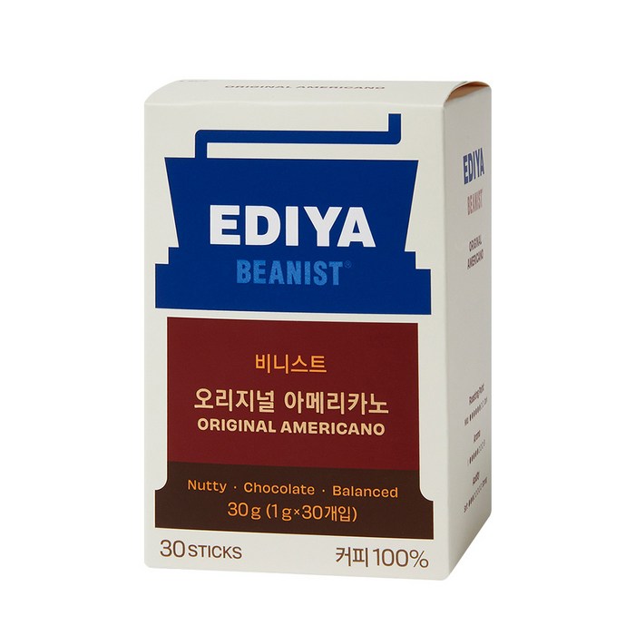 이디야 비니스트 오리지널 아메리카노 원두커피믹스, 1개, 30개입 대표 이미지 - 이디야 커피 추천