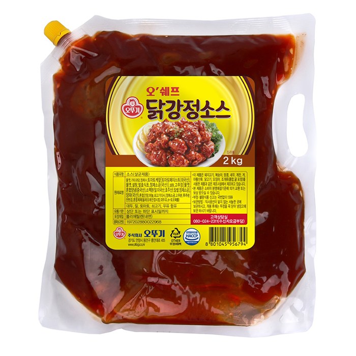 오뚜기 오쉐프 닭강정소스, 2kg, 1개 대표 이미지 - 소스 추천