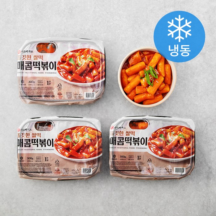 나드리푸드 매콤 떡볶이 (냉동), 300g, 3개 대표 이미지 - 매콤한 음식 추천