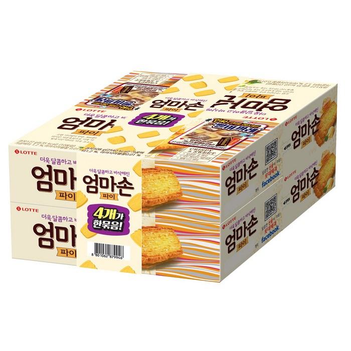 엄마손 파이 과자, 127g, 4개 대표 이미지 - 롯데 과자 추천