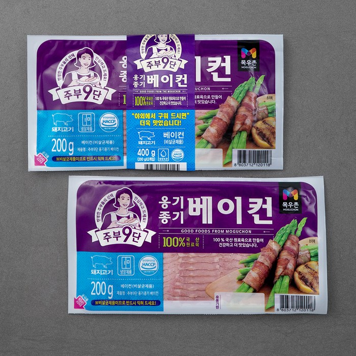 목우촌 주부9단 옹기종기 베이컨, 200g, 2개 대표 이미지 - 고기 반찬 추천