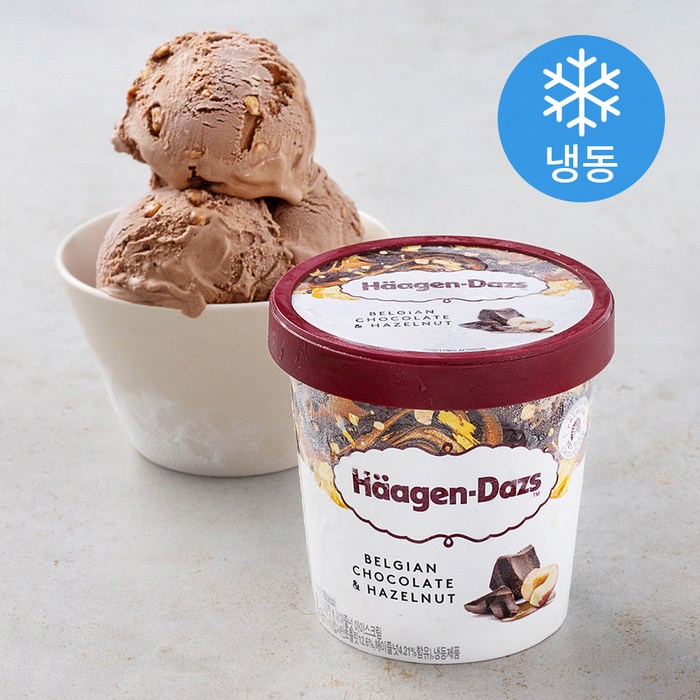 하겐다즈 벨지안 초콜릿 앤 헤이즐넛 아이스크림 파인트 (냉동), 473ml, 1개 대표 이미지 - 하겐다즈 추천