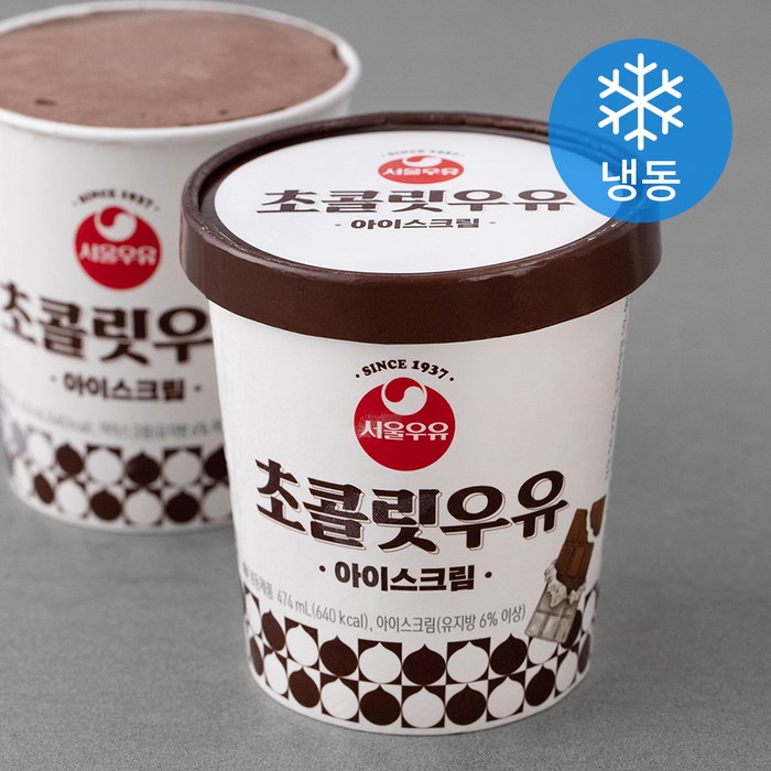 서울우유 레트로 초콜릿우유 아이스크림 (냉동), 474ml, 1개 대표 이미지 - 모나카 아이스크림 추천