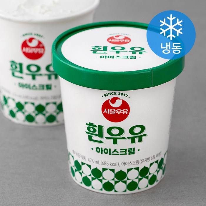 서울우유 레트로 흰우유 아이스크림 (냉동), 474ml, 1개 대표 이미지 - 파인트 아이스크림 추천