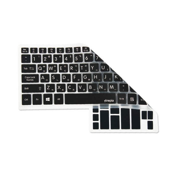 파인피아 갤럭시북 플렉스 NT950QCG-X58S용 문자인쇄 키스킨 B타입, 블랙, 1개