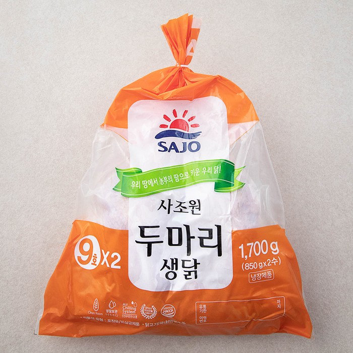 사조원 육계 9호 두마리 (냉장), 850g, 2마리 대표 이미지 - 닭볶음탕 생닭 추천