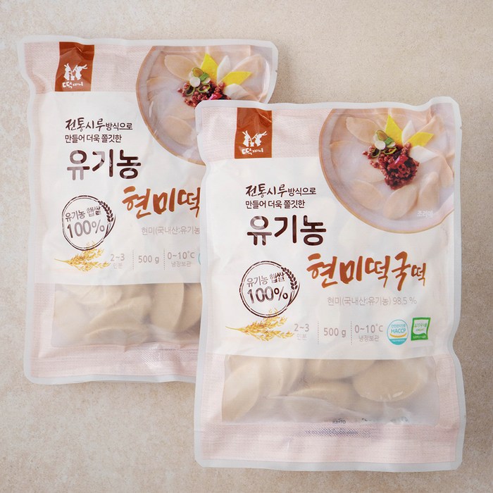 떡찌니 유기농 현미 떡국떡, 500g, 2개 대표 이미지 - 떡국떡 추천