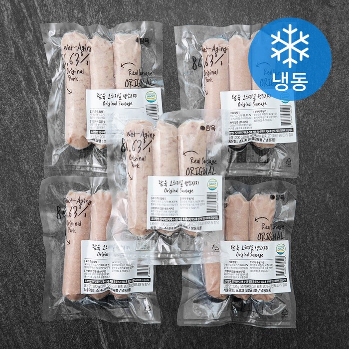 탐육 오리지널 생소시지 5p (냉동), 1kg, 1개 대표 이미지 - 수제햄 추천