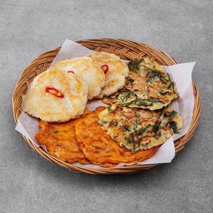 집반찬연구소 모둠전 3종 해물야채전 140g + 매콤김치전 110g + 감자전 150g, 1세트 대표 이미지 - 집반찬연구소 추천