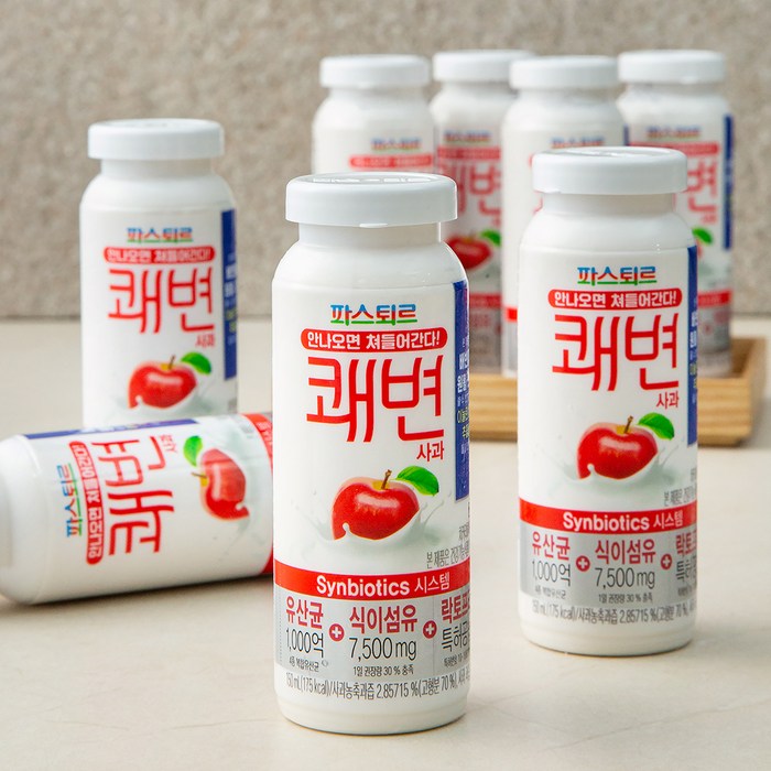 파스퇴르 쾌변 사과, 150ml, 8개입 대표 이미지 - 프로틴 요거트 추천