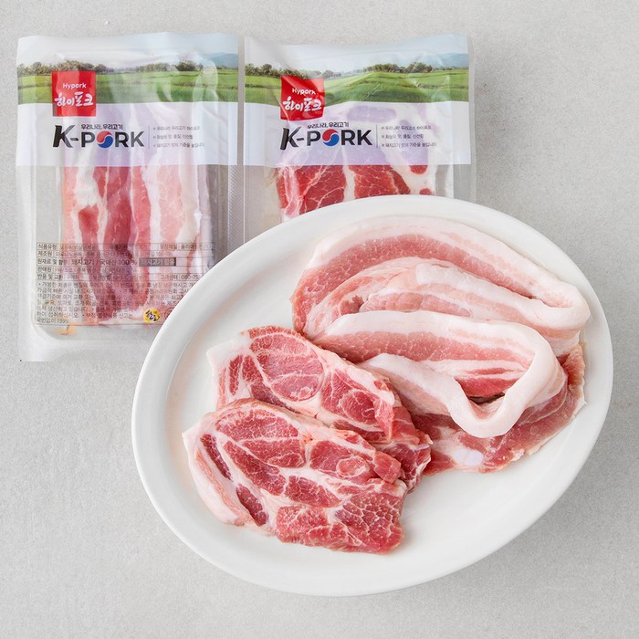 하이포크 삼겹살 목심 혼합팩 구이용 (냉장), 500g, 2팩 대표 이미지 - 바베큐 추천