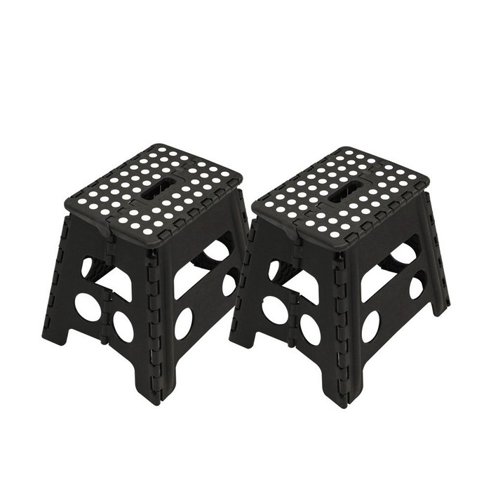 가쯔 다용도 콤팩트 스툴 접이식 의자 M 2p, 블랙