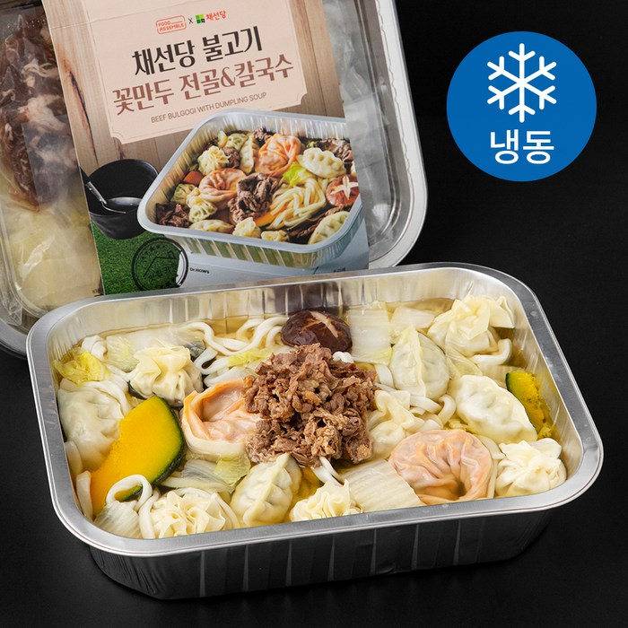 푸드어셈블 채선당 불고기 꽃만두 전골 & 칼국수 (냉동), 1030g, 1팩 대표 이미지 - 떡만두국 추천