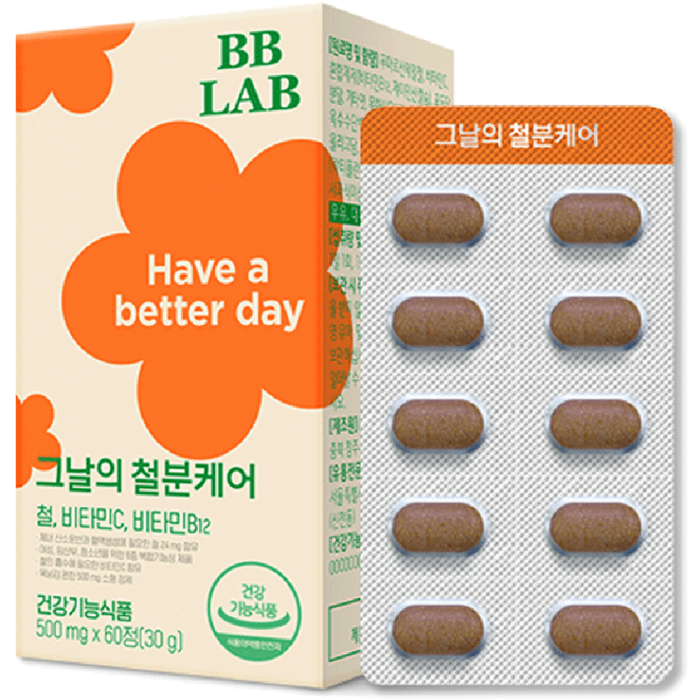 비비랩 그날의 철분 케어 비타민C 비타민B, 1개 대표 이미지 - 빈혈 추천