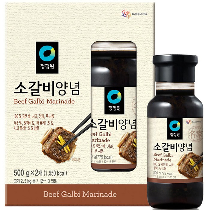 대상 청정원 소갈비양념, 2개, 500g 대표 이미지 - 매운 양념 추천