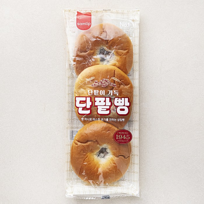 삼립 정통 단팥빵 3개입, 255g, 1개 대표 이미지 - 슈크림빵 추천