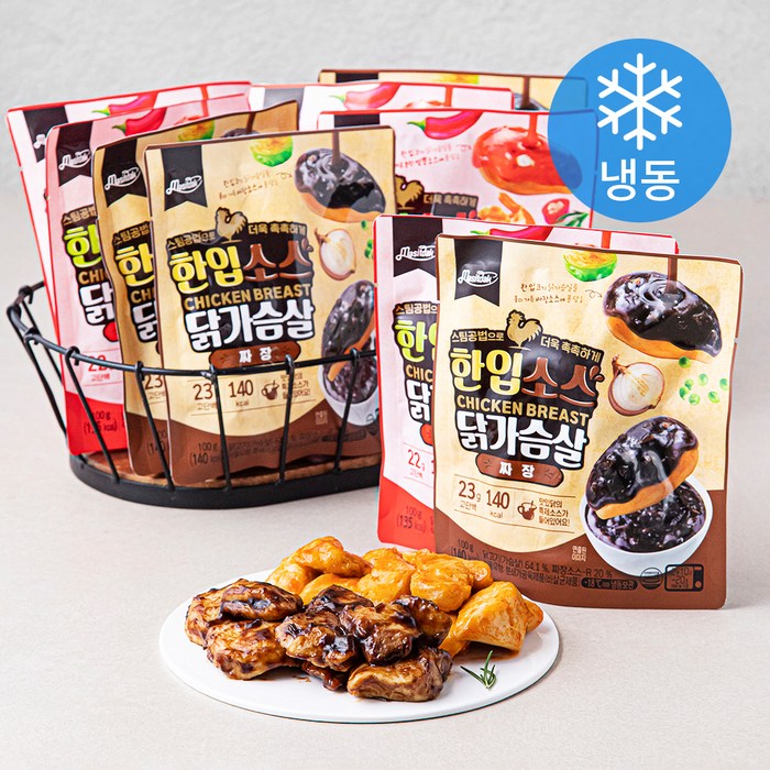 맛있닭 한입 소스 닭가슴살 짬뽕 100g x 5팩 + 짜장 100g x 4팩 세트 (냉동), 1세트 대표 이미지 - 소스 닭가슴살 추천