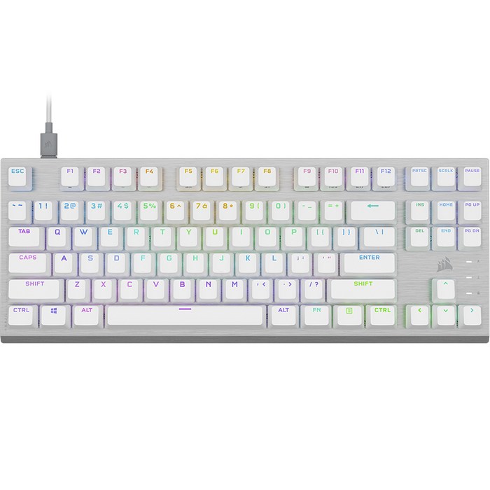 커세어 K60 RGB PRO TKL OPX 게이밍 기계식 영문 키보드, 텐키리스, 화이트, RGP0140 대표 이미지 - 윈도우 맥 호환 키보드 추천