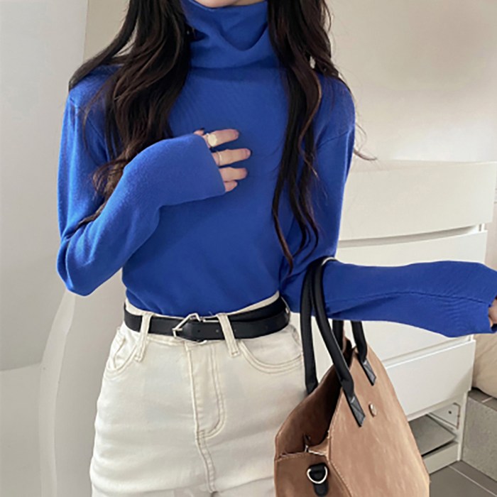 페이퍼먼츠 여성용 데일리 컬러플 폴라 긴팔 티셔츠 07507 대표 이미지 - 폴라티 추천