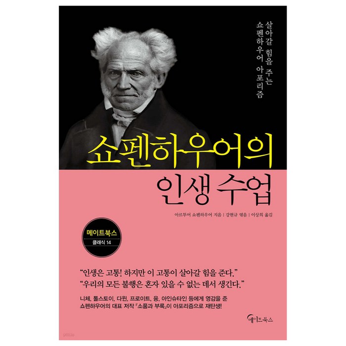 쇼펜하우어의 인생 수업:살아갈 힘을 주는 쇼펜하우어 아포리즘, 아르투어 쇼펜하우어, 메이트북스 대표 이미지 - 인문학 책 추천