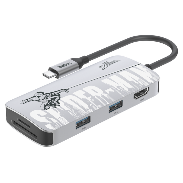 벨킨 C타입 USB 5in1 멀티 포트 허브 어댑터 AVC007qcMVV2DY, 마블 스파이더맨, 1개