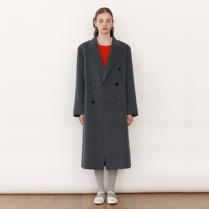 로라로라 여성용 HANDMADE WOOL DOUBLE COAT 대표 이미지 - 로라로라 니트 추천