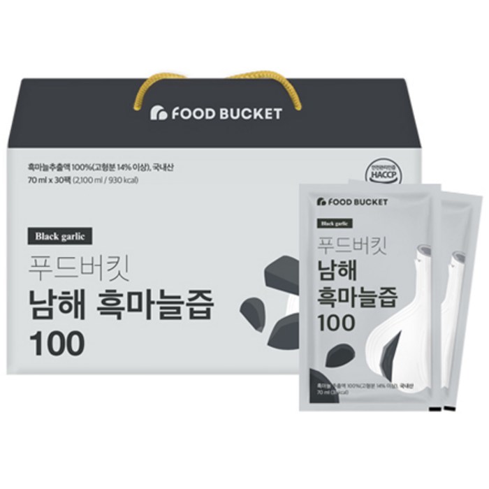 푸드버킷 남해 흑마늘즙 100, 70ml, 30개 대표 이미지 - 마늘즙 추천