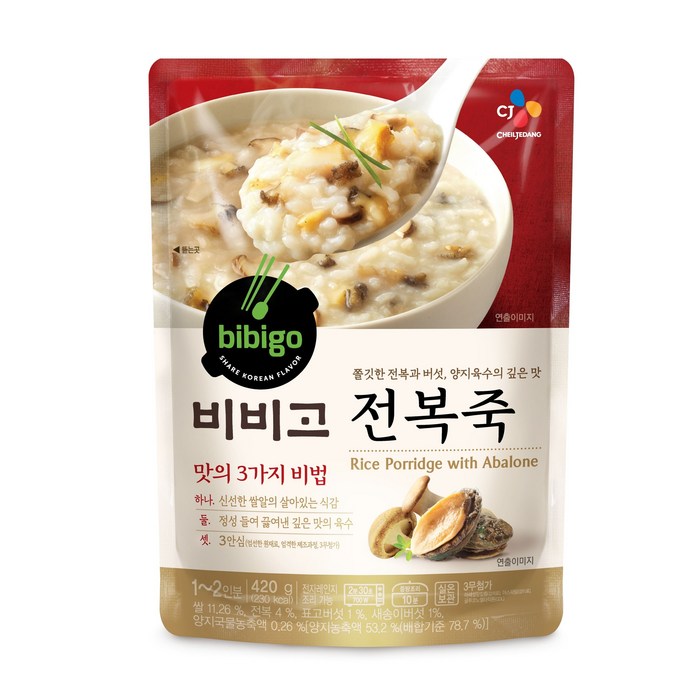 비비고 전복죽 파우치, 420g, 1개 대표 이미지 - 간편죽 추천