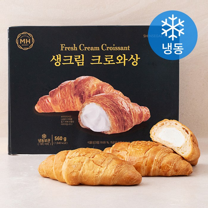 밀크앤허니 생크림 크로와상 8입 (냉동), 560g, 1개 대표 이미지 - 생크림빵 추천